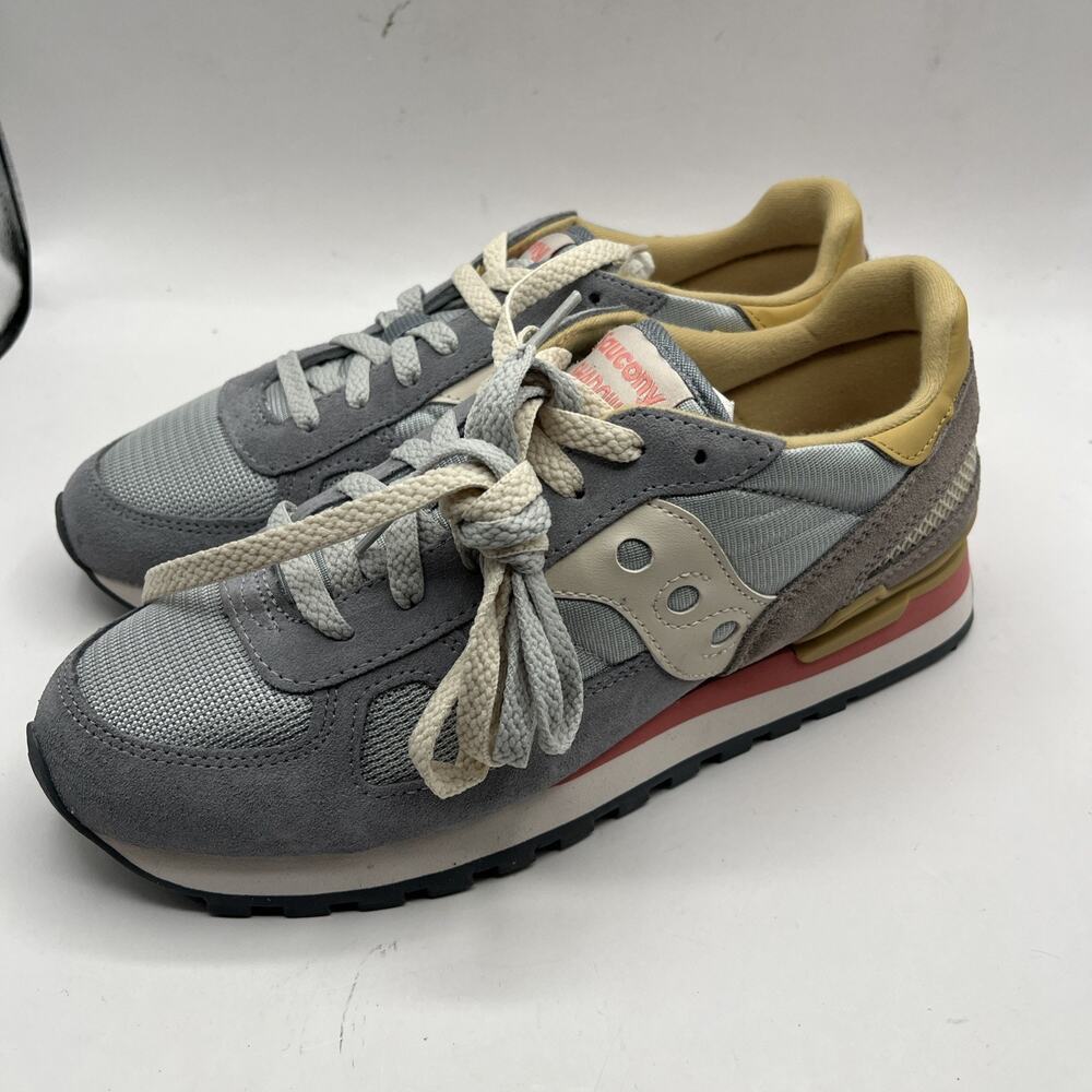 Saucony Shadow Original Sneakers Shoes Mesh Suede Leather Gray Multicolor Sz 9